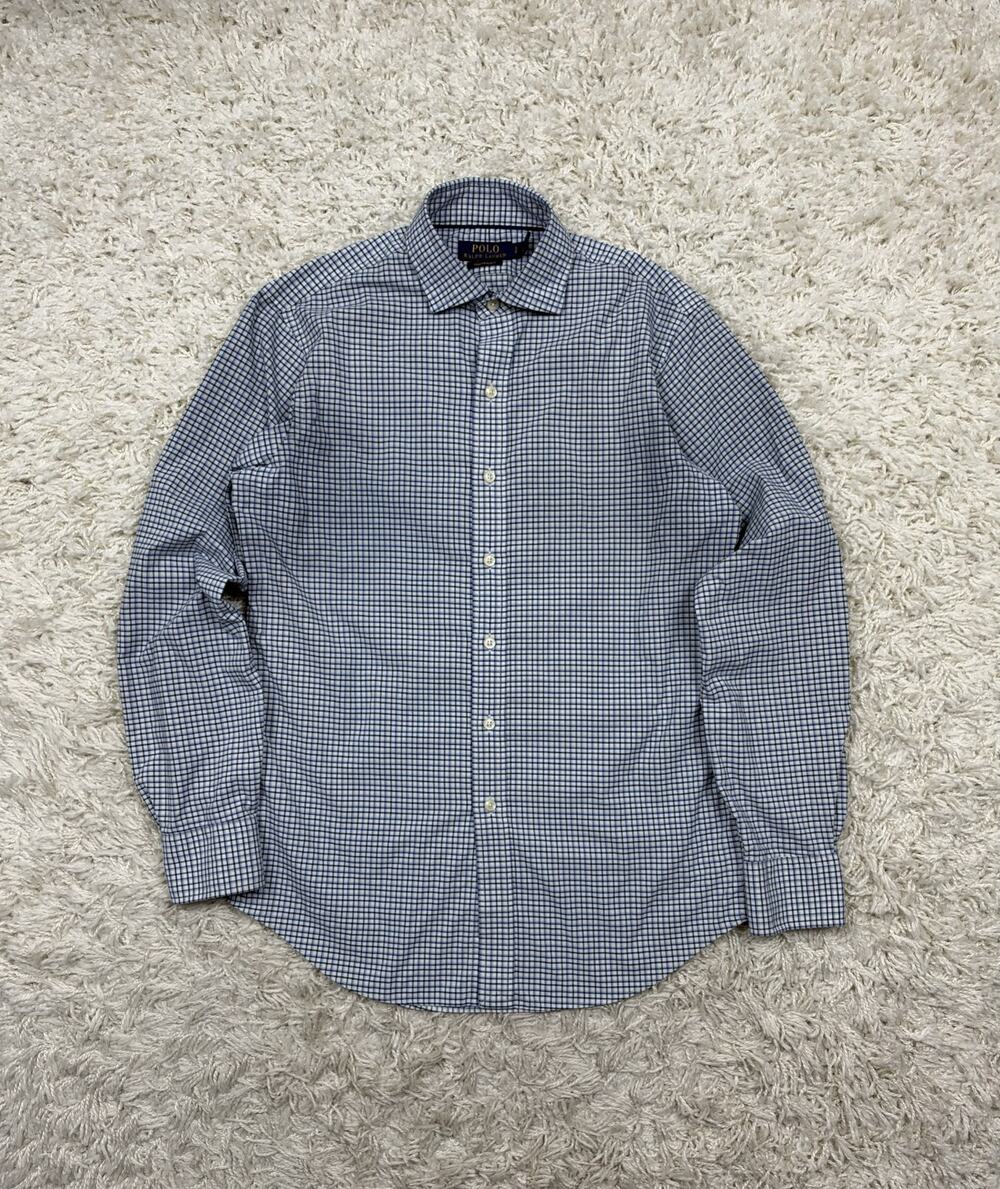 Polo Ralph Lauren Performance Shirt Mens Small Blue Check Long Sleeve Button Up